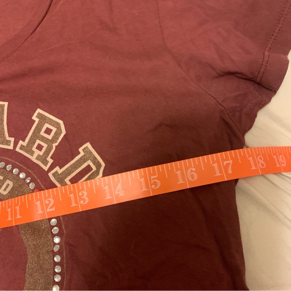 Harvard University maroon t-shirt with gorgeous sparkly embellishments size M - Picture 9 of 9